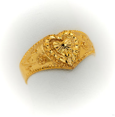 Anillo de Oro 10k Para Mujer en Forma de Crazòn